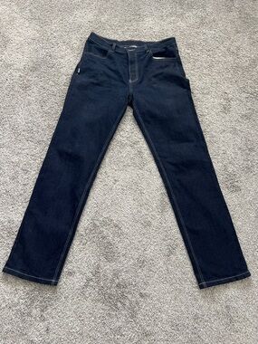NWOT ProClub Men's Dark Blue Button-Fly Straight Leg Denim Jeans - Size 34x34